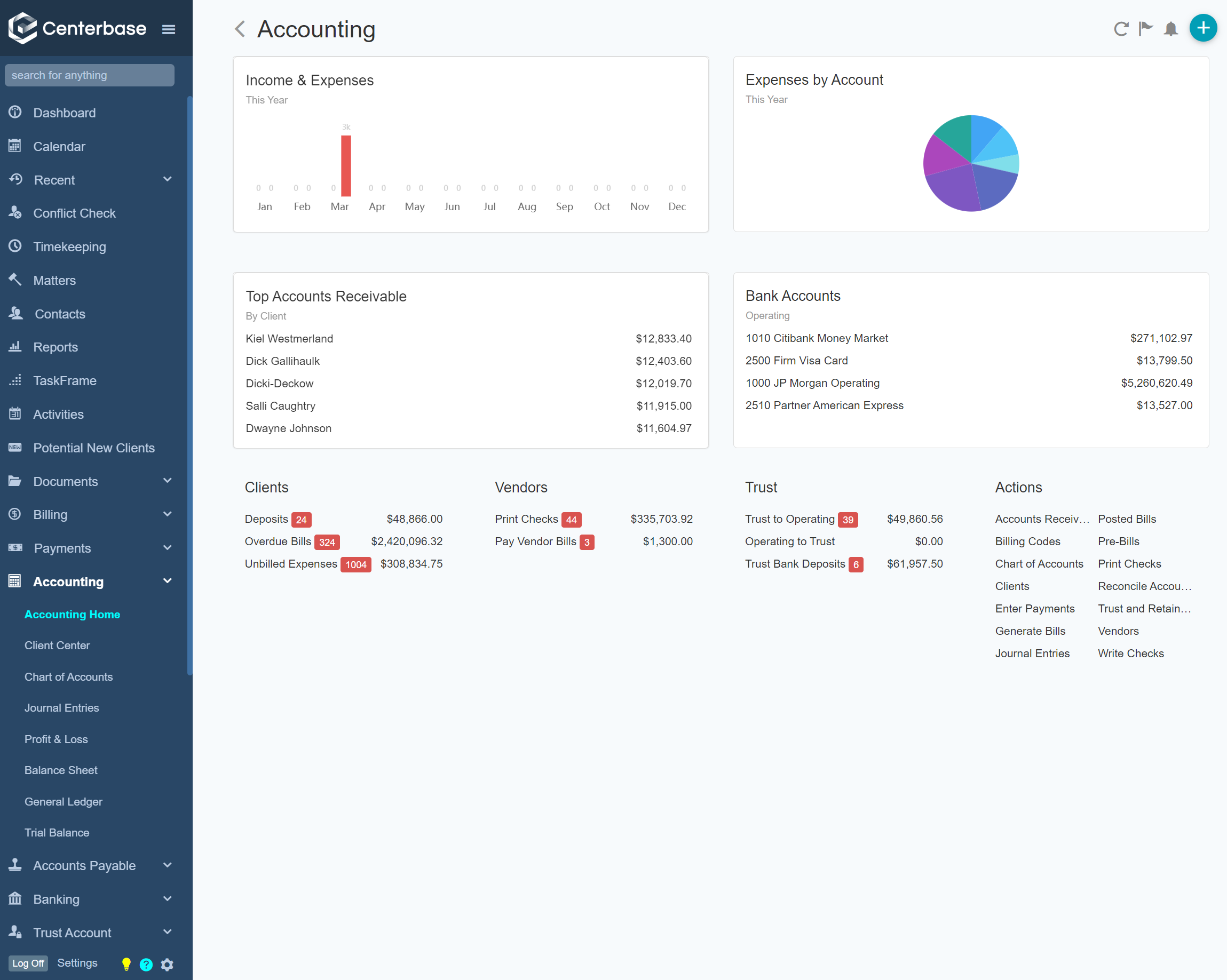 Centerbase - Accounting, Vendors, and Bills