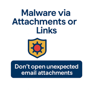 Malware via link email attack