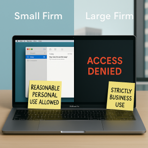 Large vs small firm computer use policies