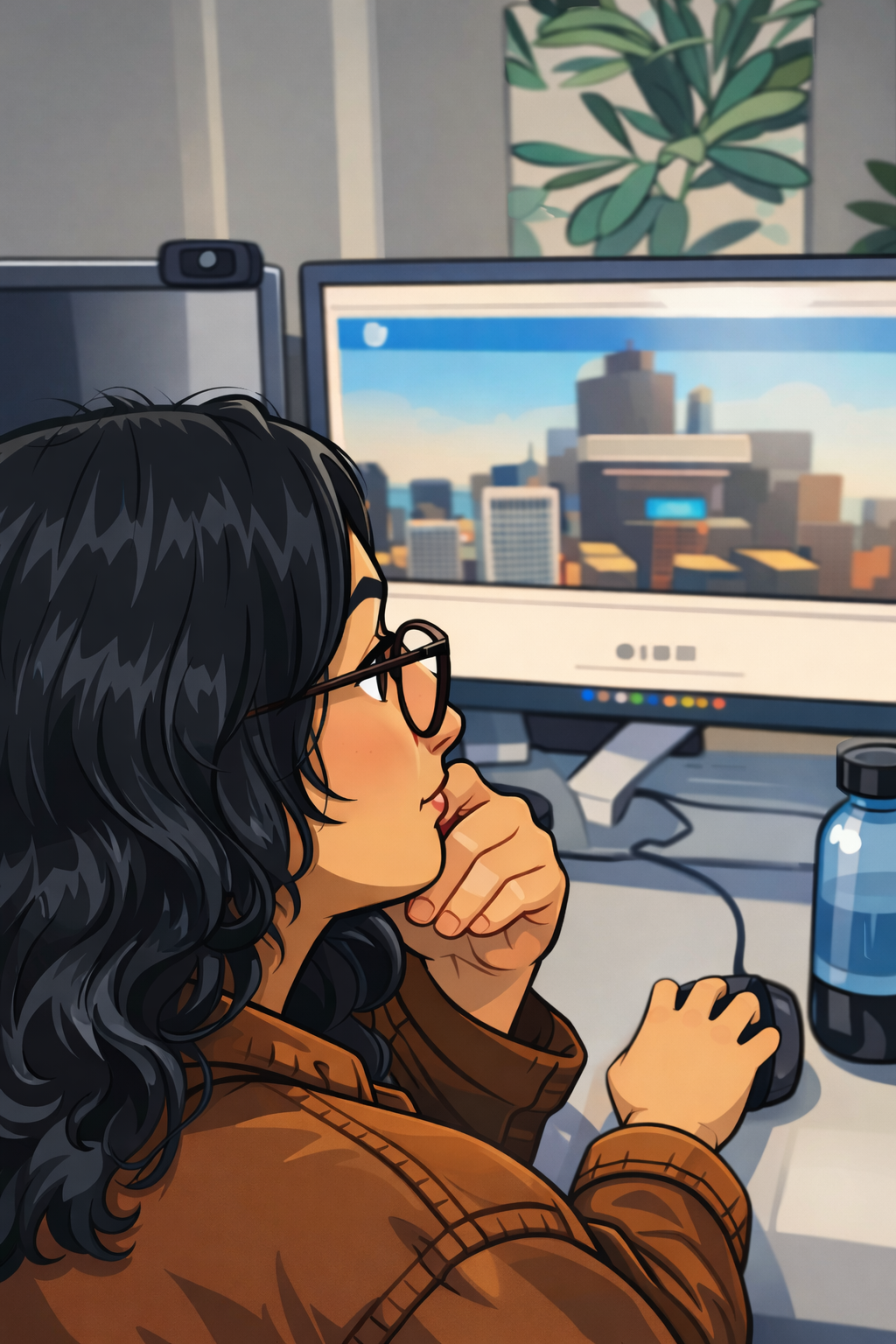 Professional evaluating a website’s clarity and credibility before making contact